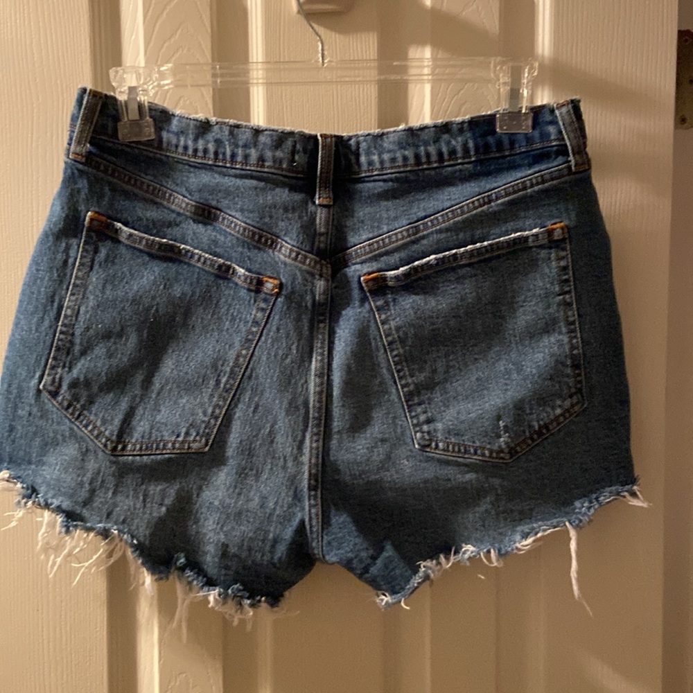 Abercrombie & Fitch Blue Distressed Jean Shorts - Picture 5 of 6